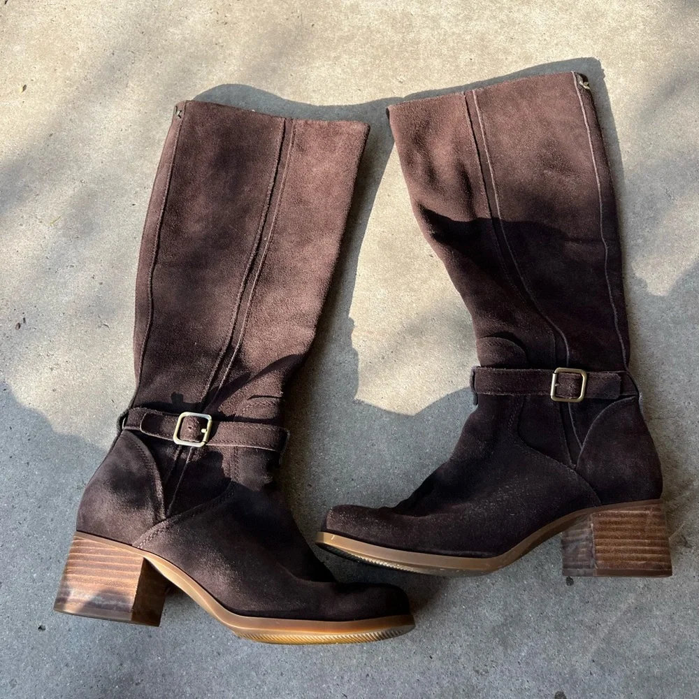 Koolaburra by Ugg Long Brown Boots Zip Belt Women’s Sz 7